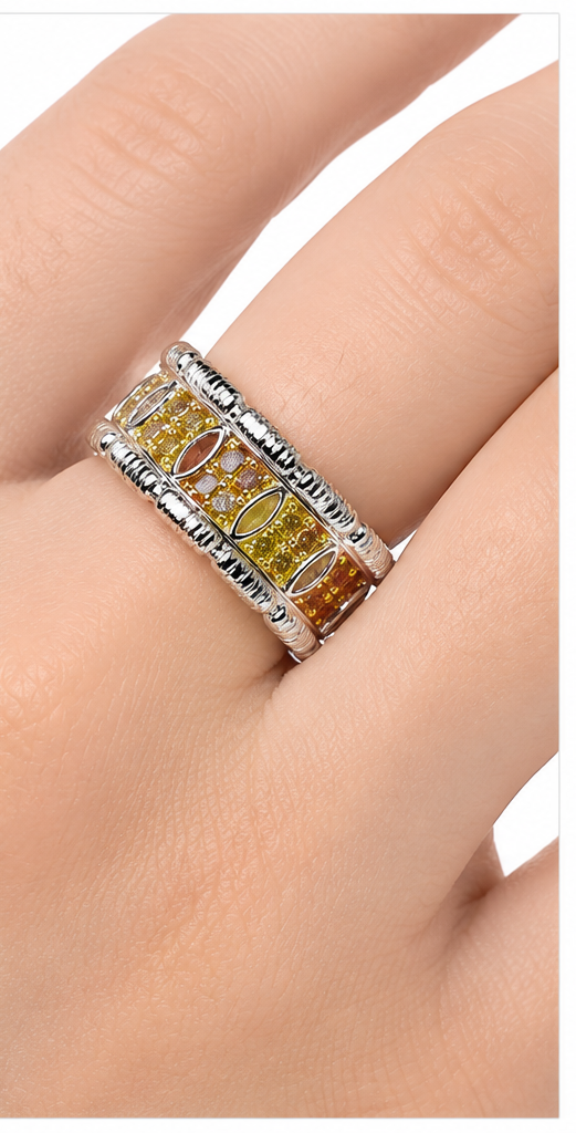 Natural Yellow Diamond S925 Ring